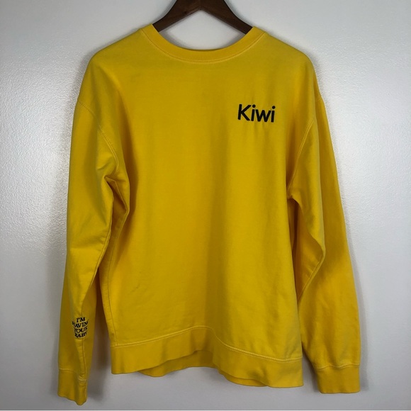 Harry Styles Kiwi Embroidered Crew Neck Yellow Sweatshirt Size Large - Picture 1 of 9
